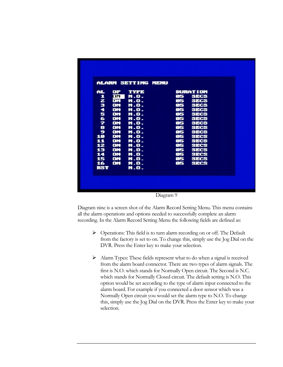 Alarm setting menu | EverFocus EDSR 400F User Manual | Page 25 / 112
