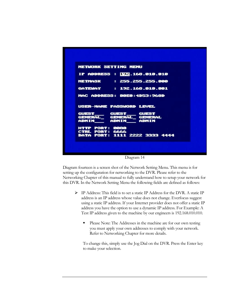 Network setting menu | EverFocus EDSR 400F User Manual | Page 33 / 112