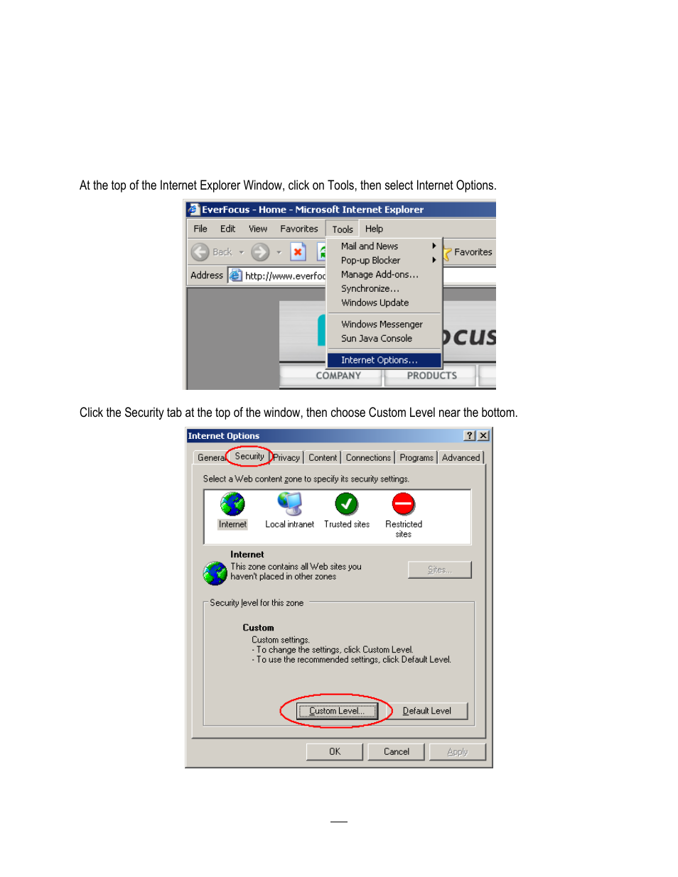 2 enabling activex controls, Enabling activex controls | EverFocus HD-CCTV EPHD08 User Manual | Page 121 / 142