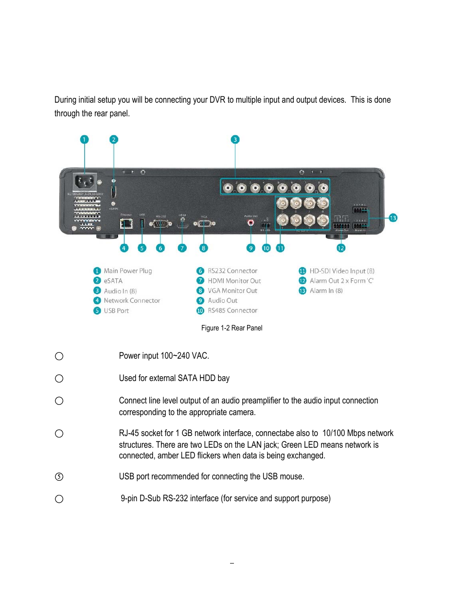 5 rear panel, 5 rear, Panel | EverFocus HD-CCTV EPHD08 User Manual | Page 14 / 142