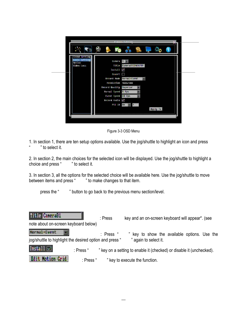 5 field input options, Field input options | EverFocus HD-CCTV EPHD08 User Manual | Page 31 / 142