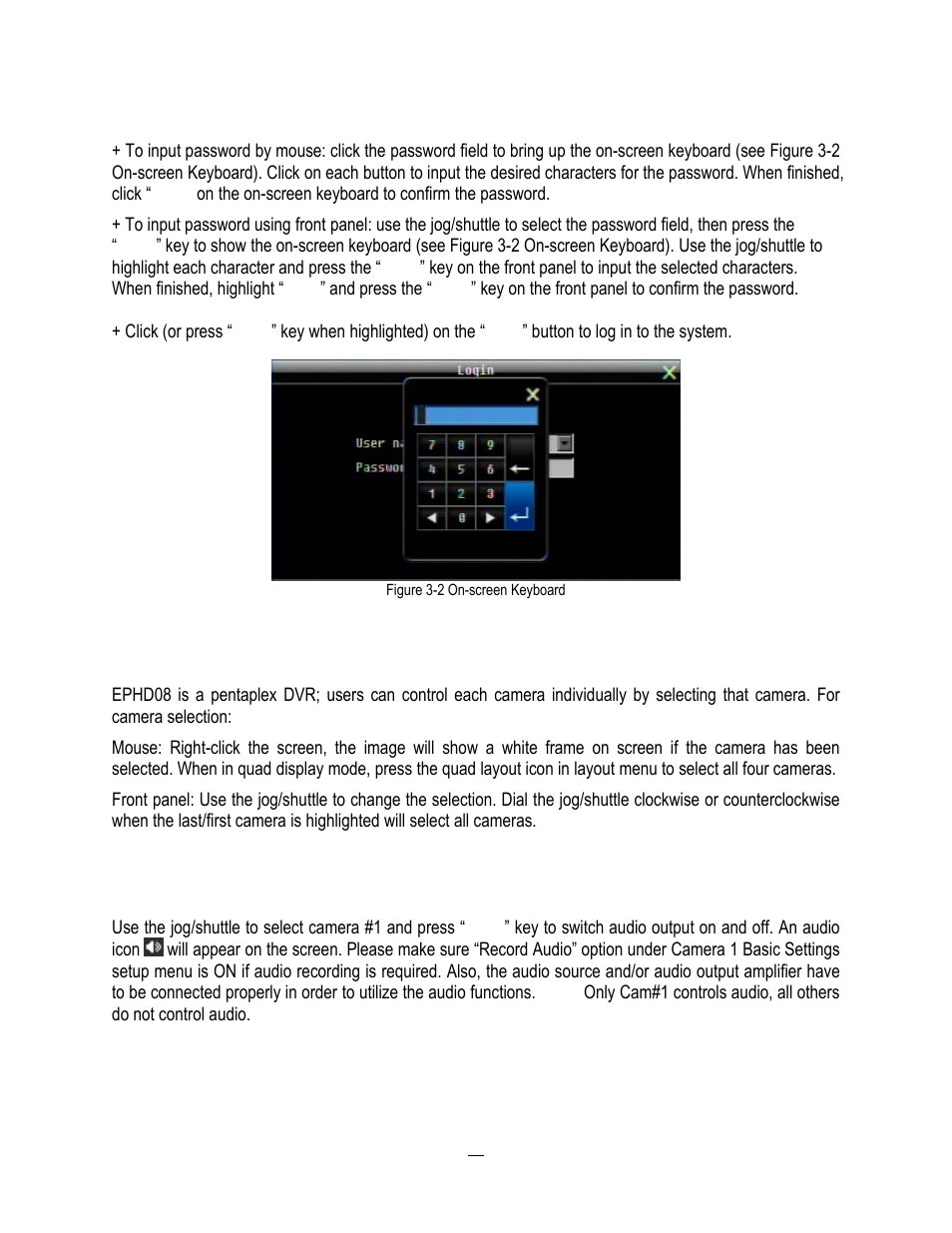 3 select camera operation, Select camera operation, 4 change audio output operation | EverFocus HD-CCTV EPHD08 User Manual | Page 34 / 142