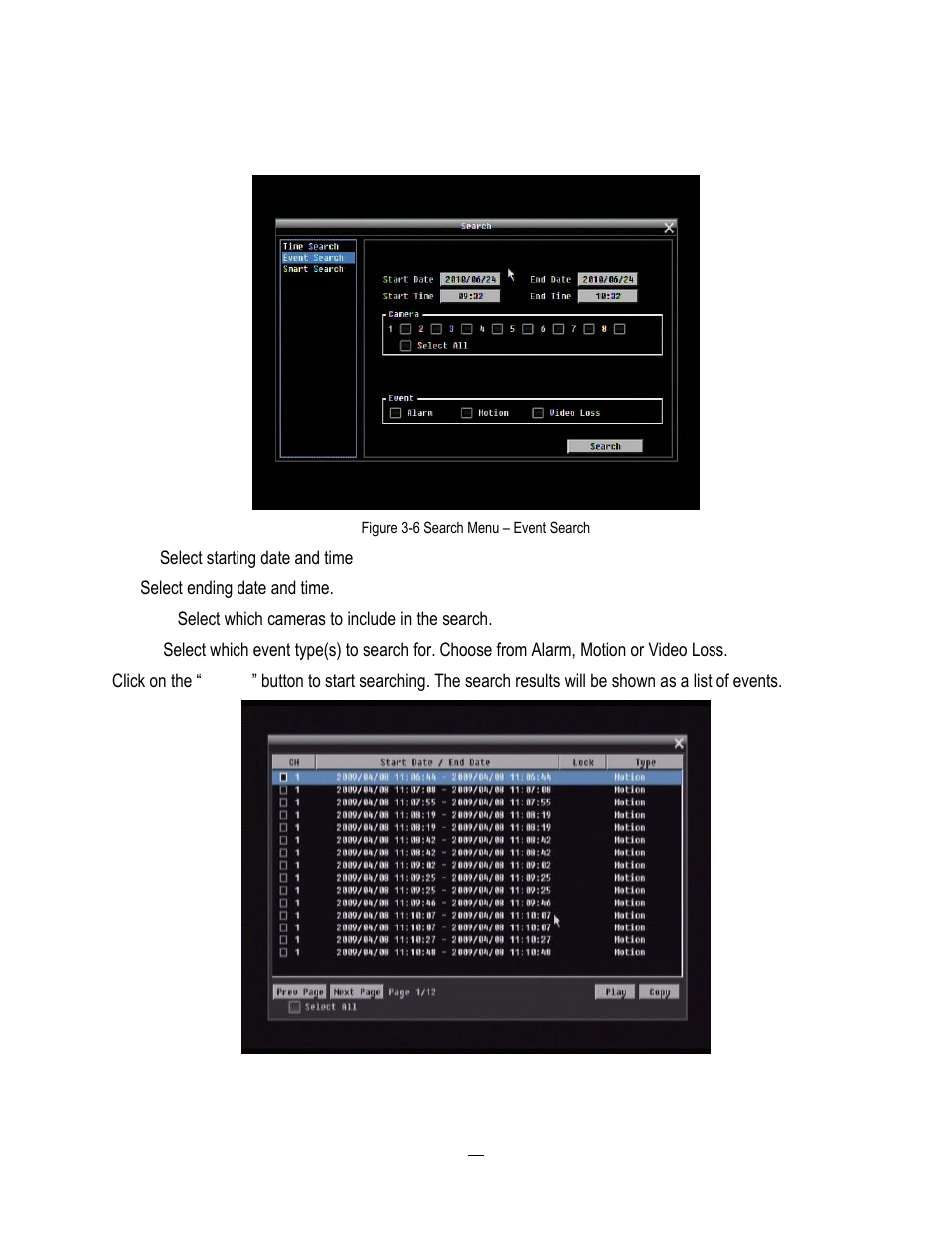 2 event search, Event search | EverFocus HD-CCTV EPHD08 User Manual | Page 43 / 142