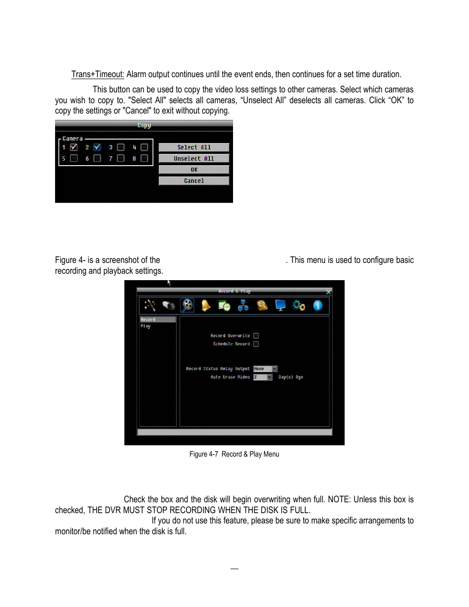 4 record & play setting, 1 record, Record & play setting | Record | EverFocus HD-CCTV EPHD08 User Manual | Page 59 / 142