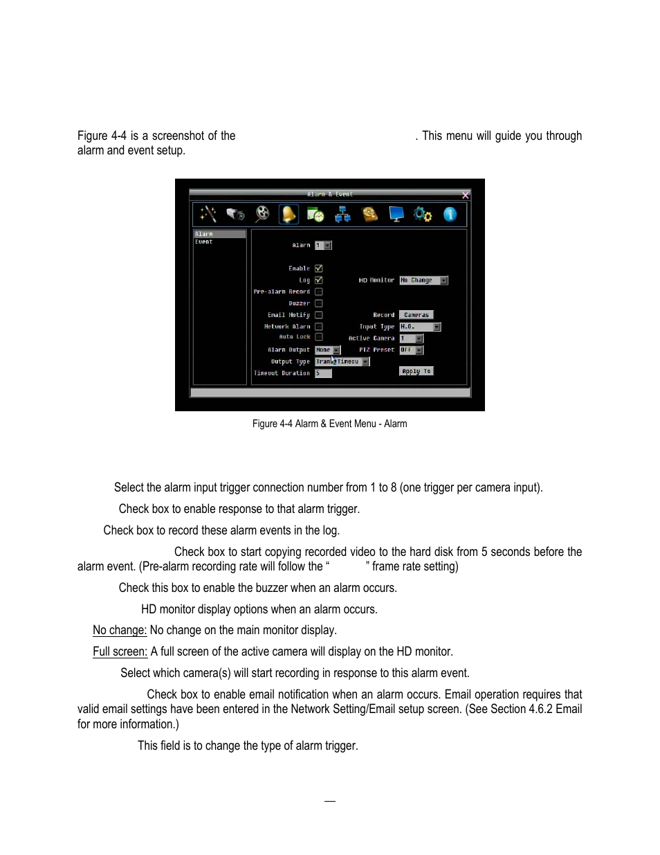 5 alarm & event setting, 1 alarm, Alarm & event setting | Alarm | EverFocus HD-CCTV EPHD08 User Manual | Page 61 / 142