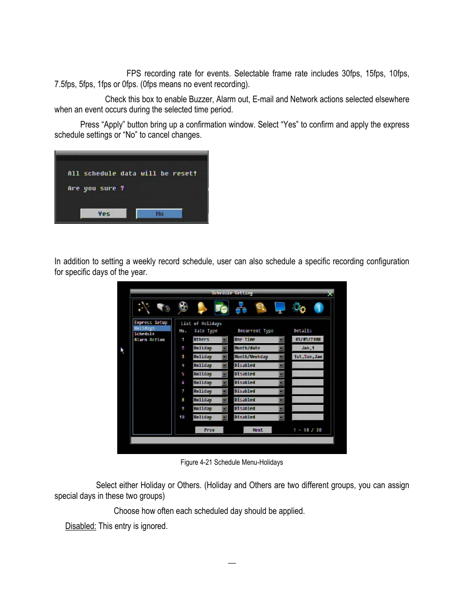 5 holidays, Holidays | EverFocus HD-CCTV EPHD08 User Manual | Page 73 / 142
