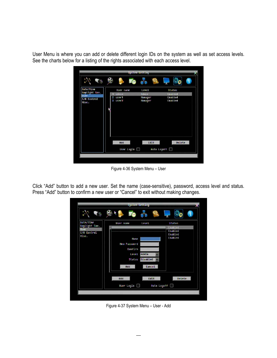 3 user, User | EverFocus HD-CCTV EPHD08 User Manual | Page 95 / 142