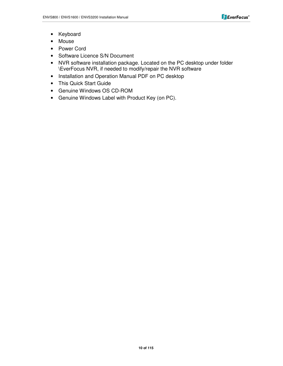 EverFocus ENVS1600 User Manual | Page 10 / 115