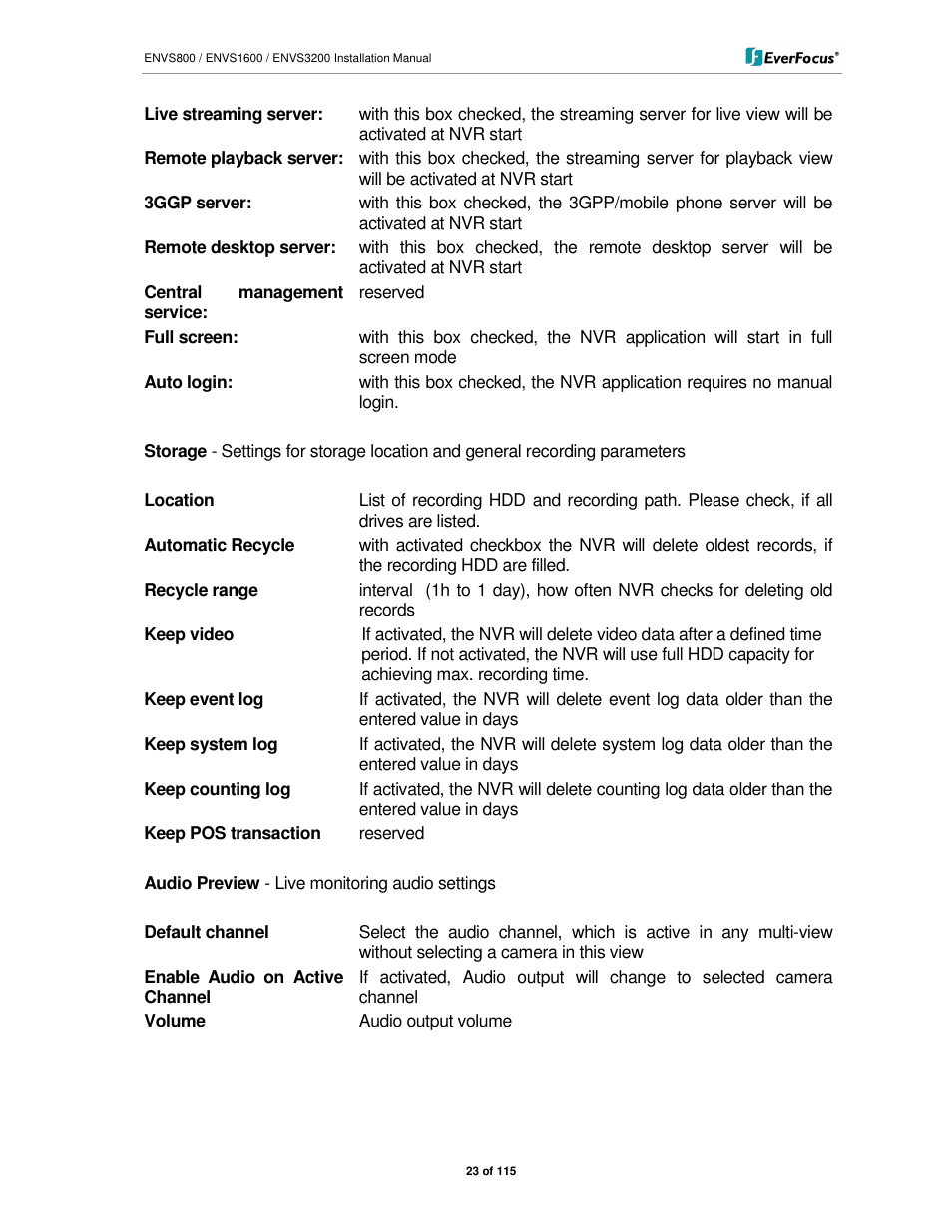 EverFocus ENVS1600 User Manual | Page 23 / 115