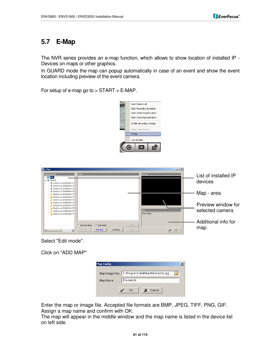 7 e-map | EverFocus ENVS1600 User Manual | Page 61 / 115