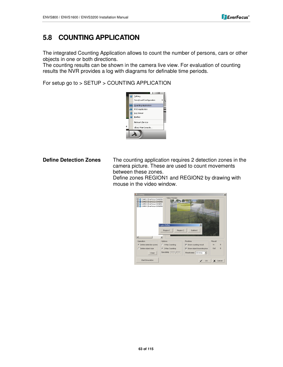 8 counting application | EverFocus ENVS1600 User Manual | Page 63 / 115