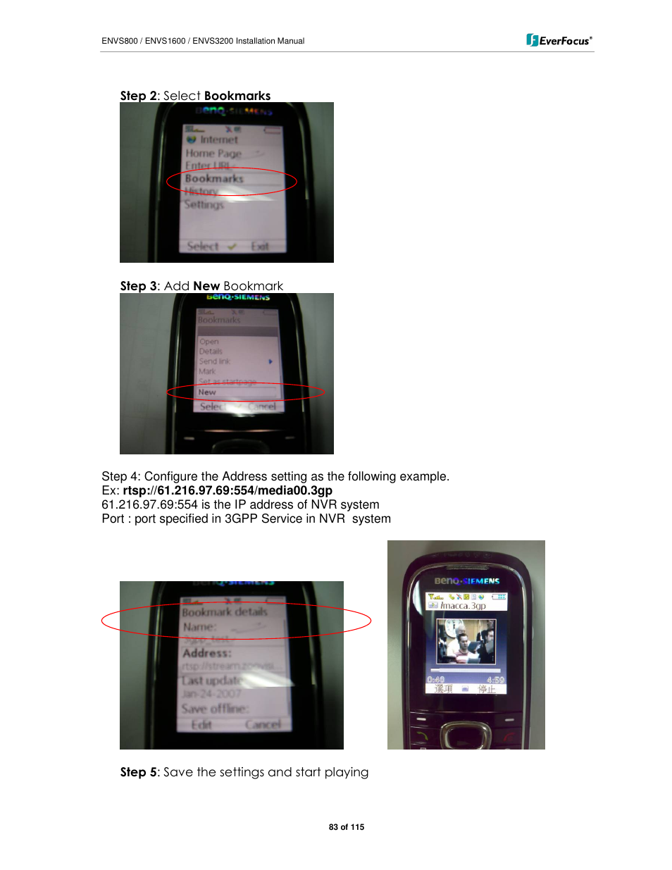 EverFocus ENVS1600 User Manual | Page 83 / 115