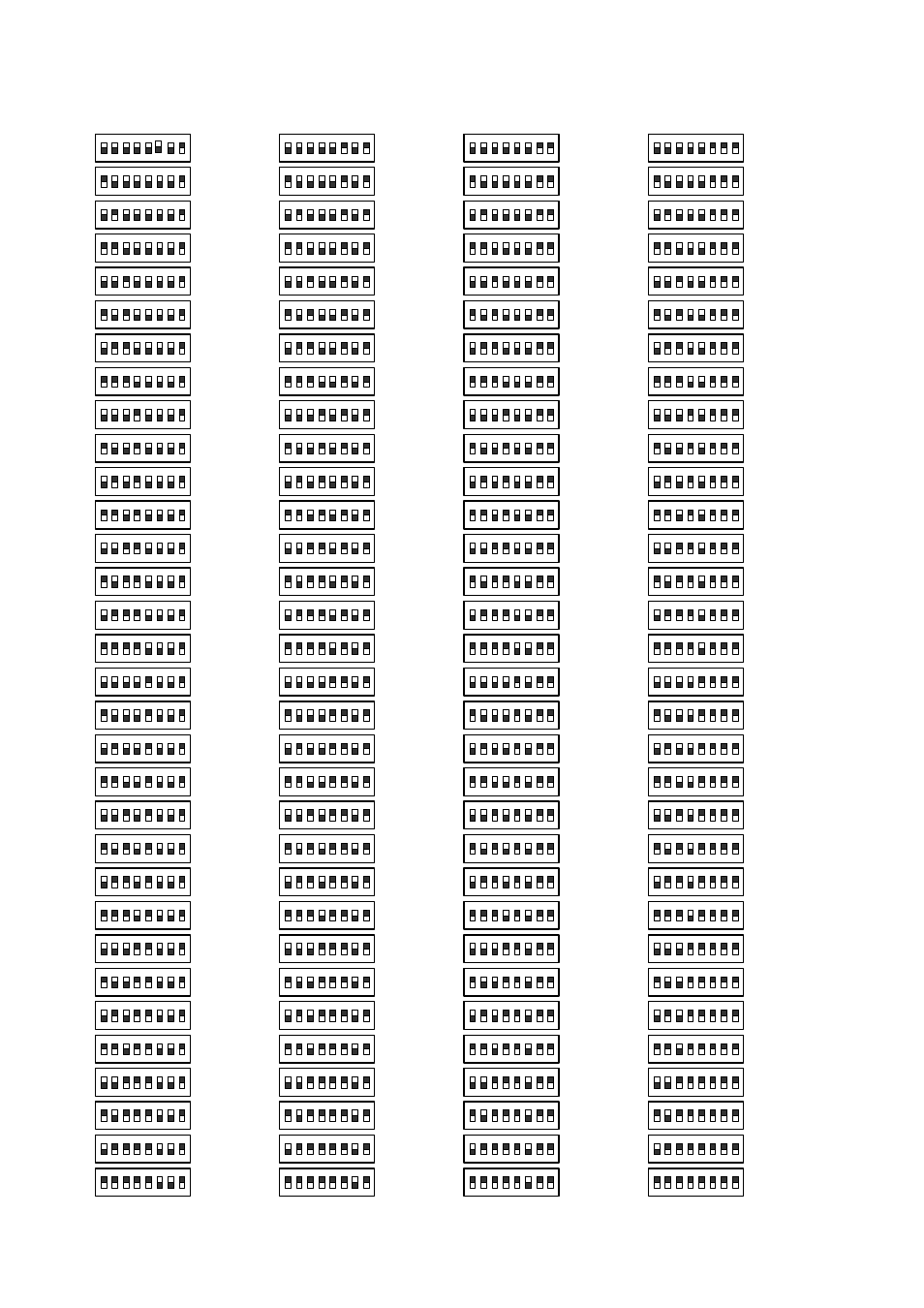 Switch address 129, Switch address 141, Switch address 161 | Switch address 193, Switch address 205, Switch address 225, 255 switch address | EverFocus SPEED DOME EPTZ1000 User Manual | Page 16 / 37