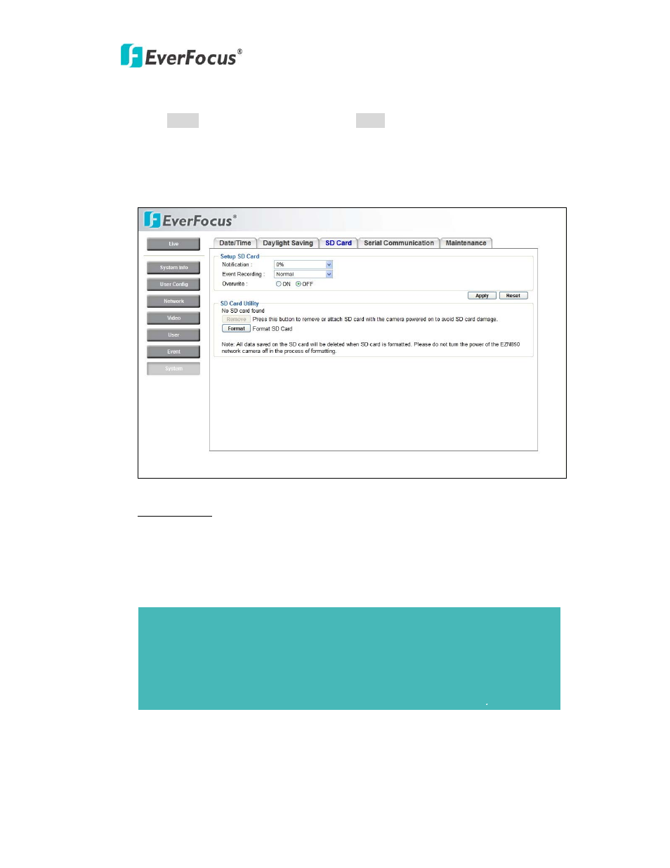 EverFocus NEV10 EZN850 User Manual | Page 50 / 58