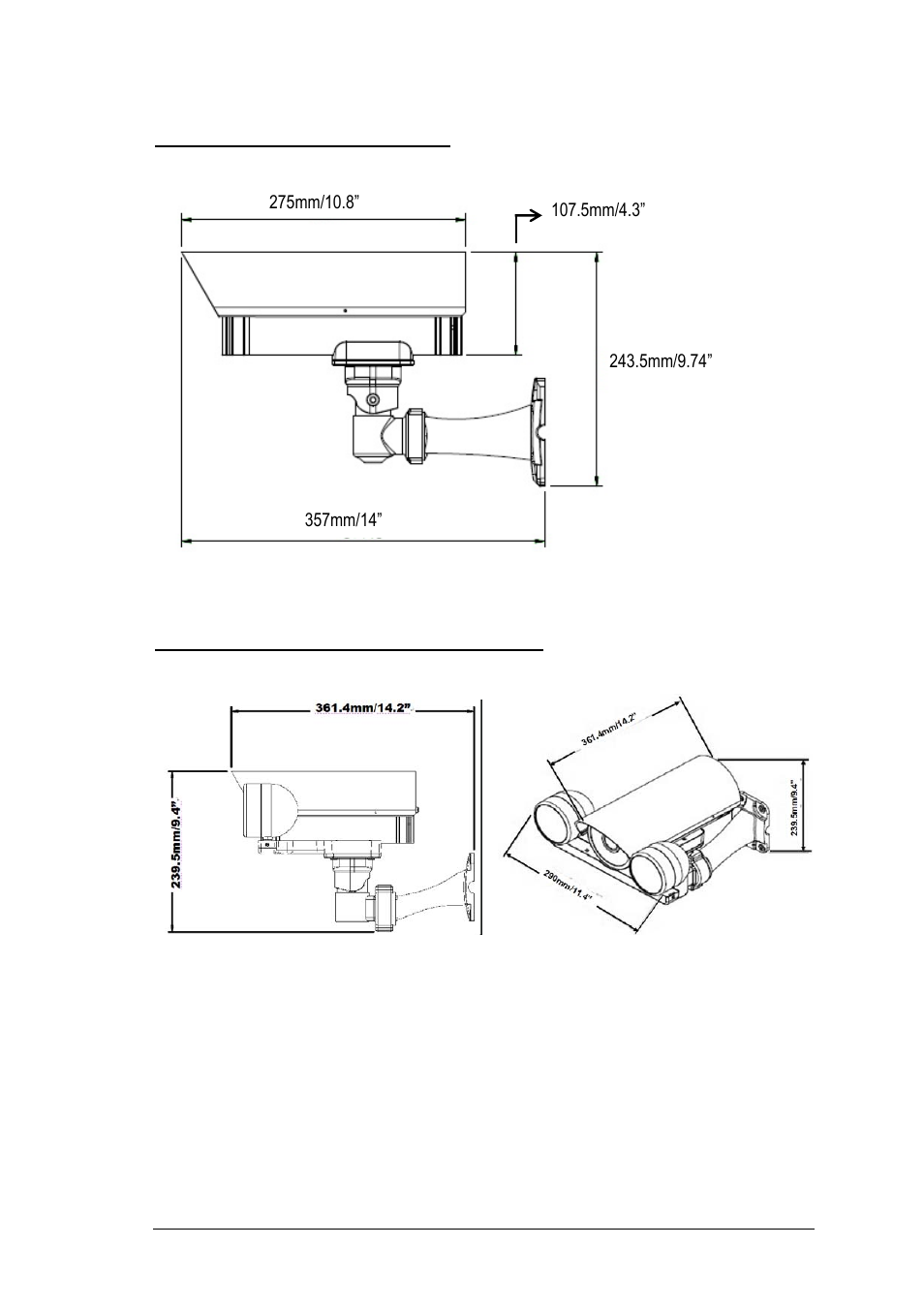 Dimension of whole camera with bracket, Dimension of whole camera with bracket and epr100 | EverFocus EZ650 User Manual | Page 10 / 40