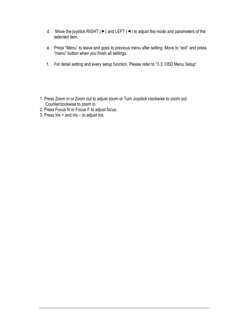 3 lens adjustment by keyboard | EverFocus EZ650 User Manual | Page 39 / 40