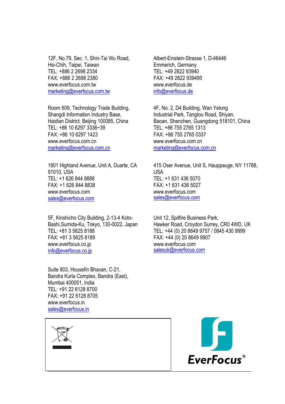 Everfocus electronics corp | EverFocus EZ650 User Manual | Page 40 / 40