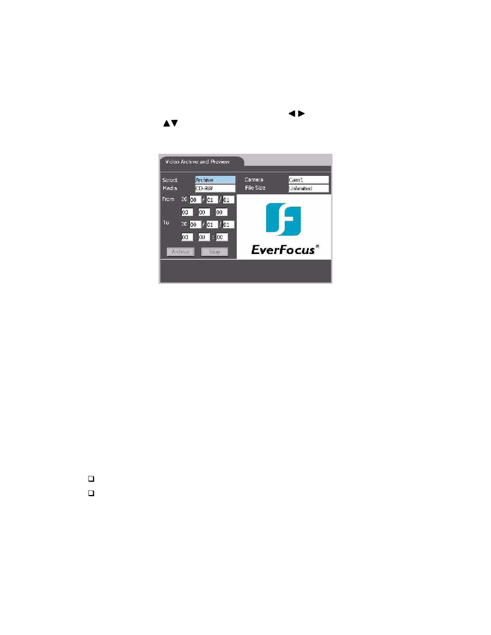 40 8. video archive and preview | EverFocus eDR1680 Series User Manual | Page 40 / 55