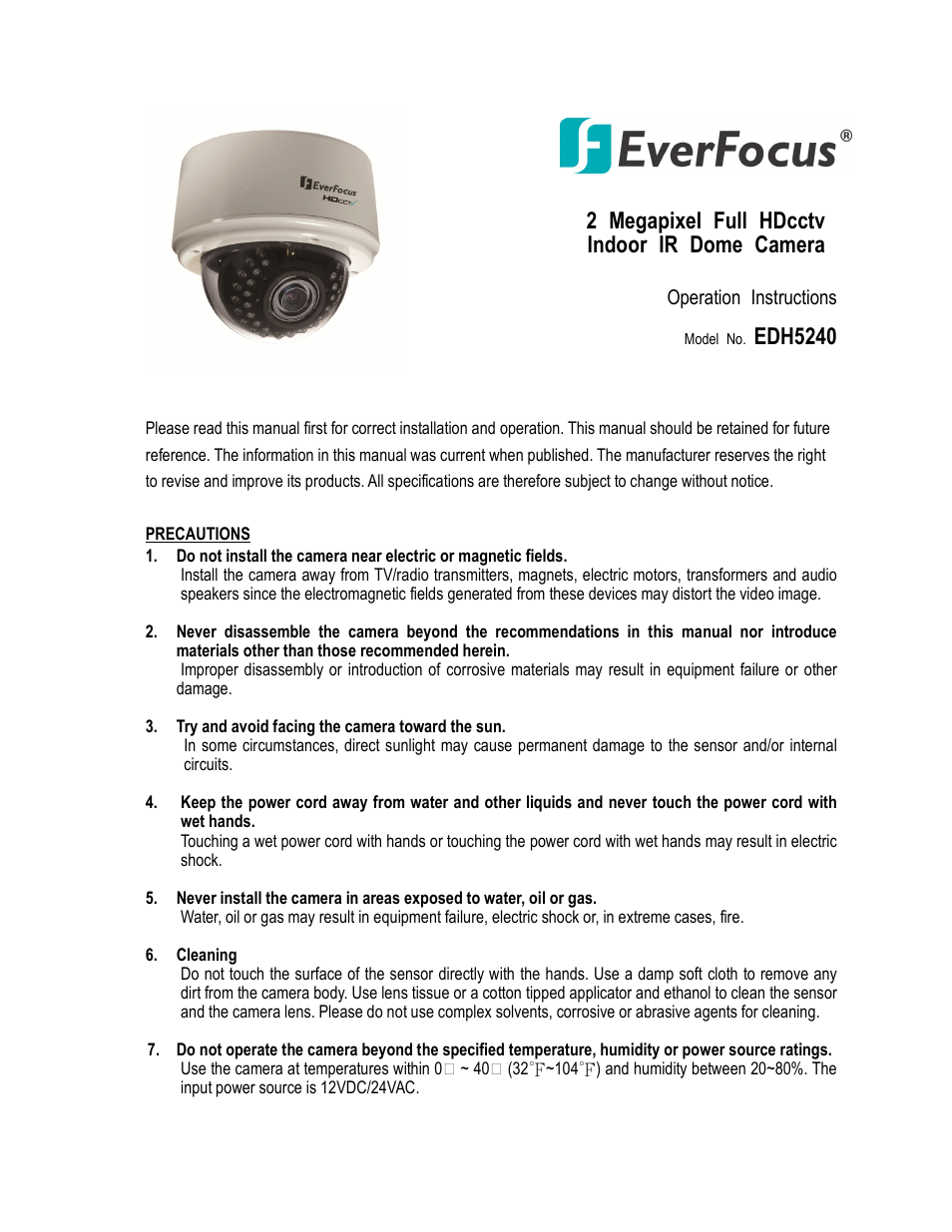 EverFocus EDH5240 User Manual | 23 pages