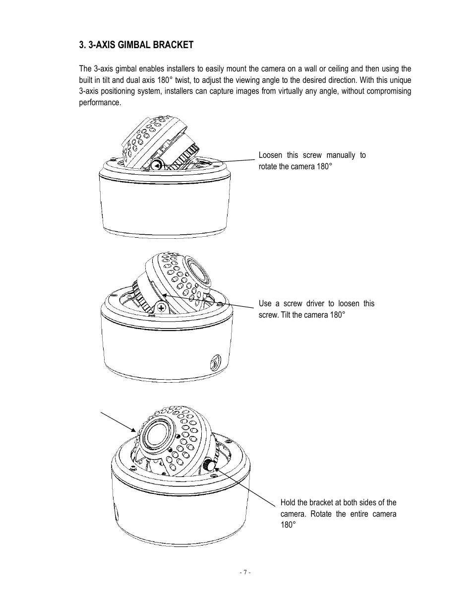 3-axis gimbal bracket | EverFocus EDH5240 User Manual | Page 8 / 23