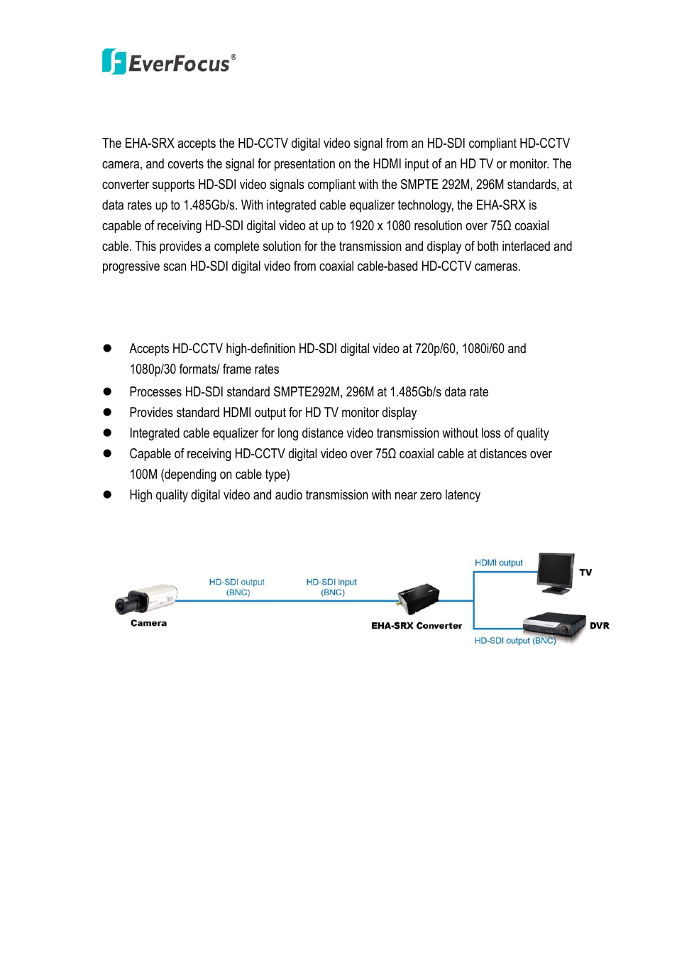 Introduction, Features | EverFocus EHA-SRX User Manual | Page 3 / 8