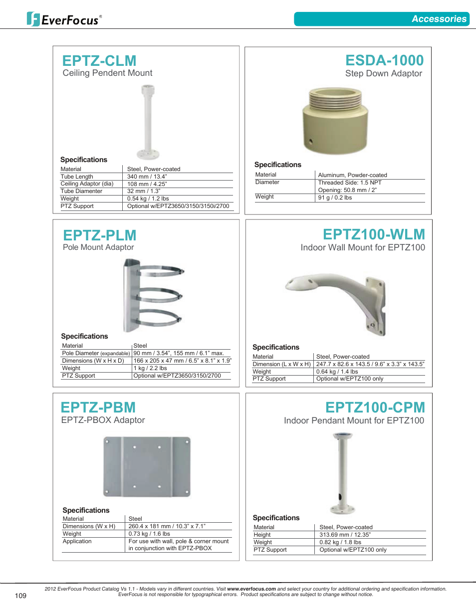 Eptz-cmb, Eptz-bka, Eptz-wmb | Eptz-icm, Eptz-ssm, Eptz-clm, Eptz-plm, Eptz-cnm, Esda-1000, Eptz-pbm | EverFocus 23" LED Monitor EN7519VGA User Manual | Page 7 / 10