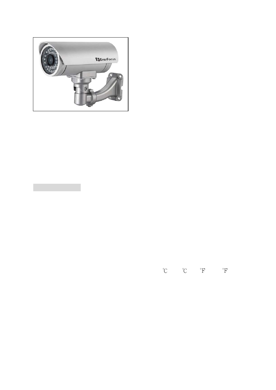 EverFocus Weatherproof Long Range IR Camera 335E User Manual | 15 pages