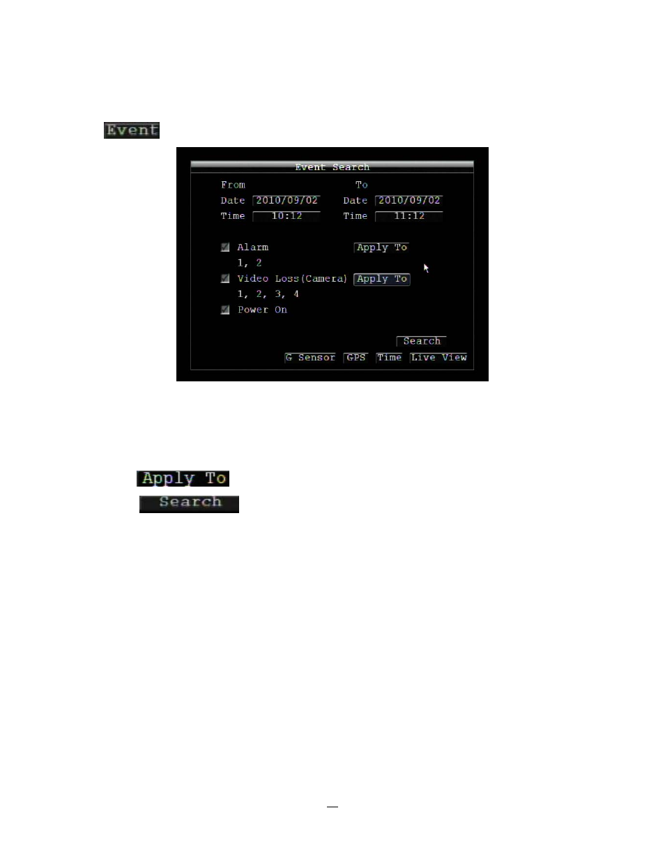 4 event search, Event search | EverFocus EMV400 User Manual | Page 38 / 129