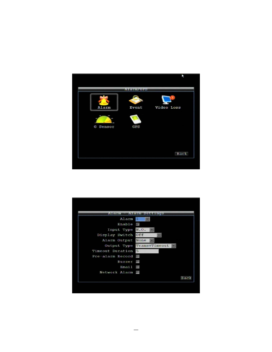 4 alarm/gps, 1 alarm-alarm settings, Alarm-alarm settings | EverFocus EMV400 User Manual | Page 47 / 129