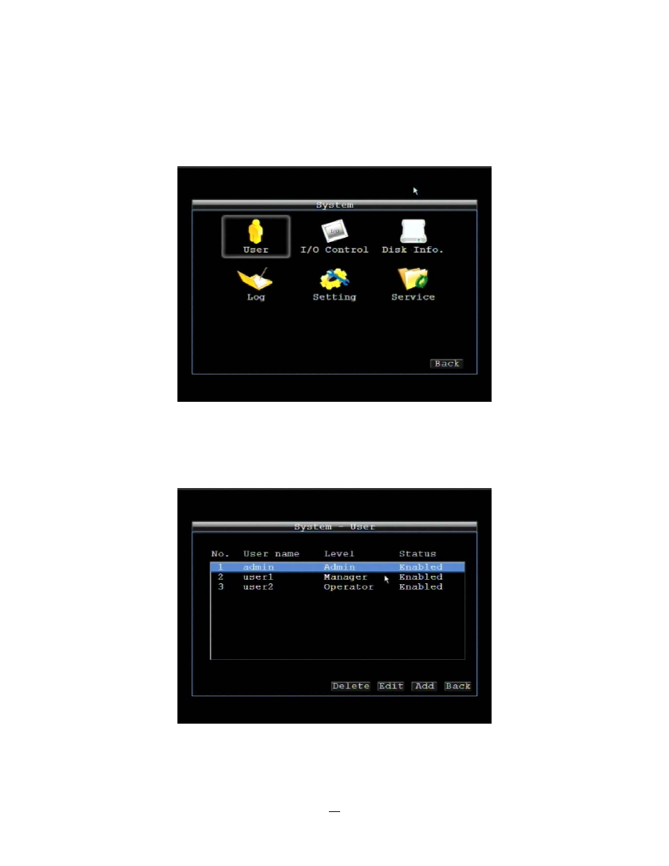 8 system, 1 user, User | EverFocus EMV400 User Manual | Page 79 / 129