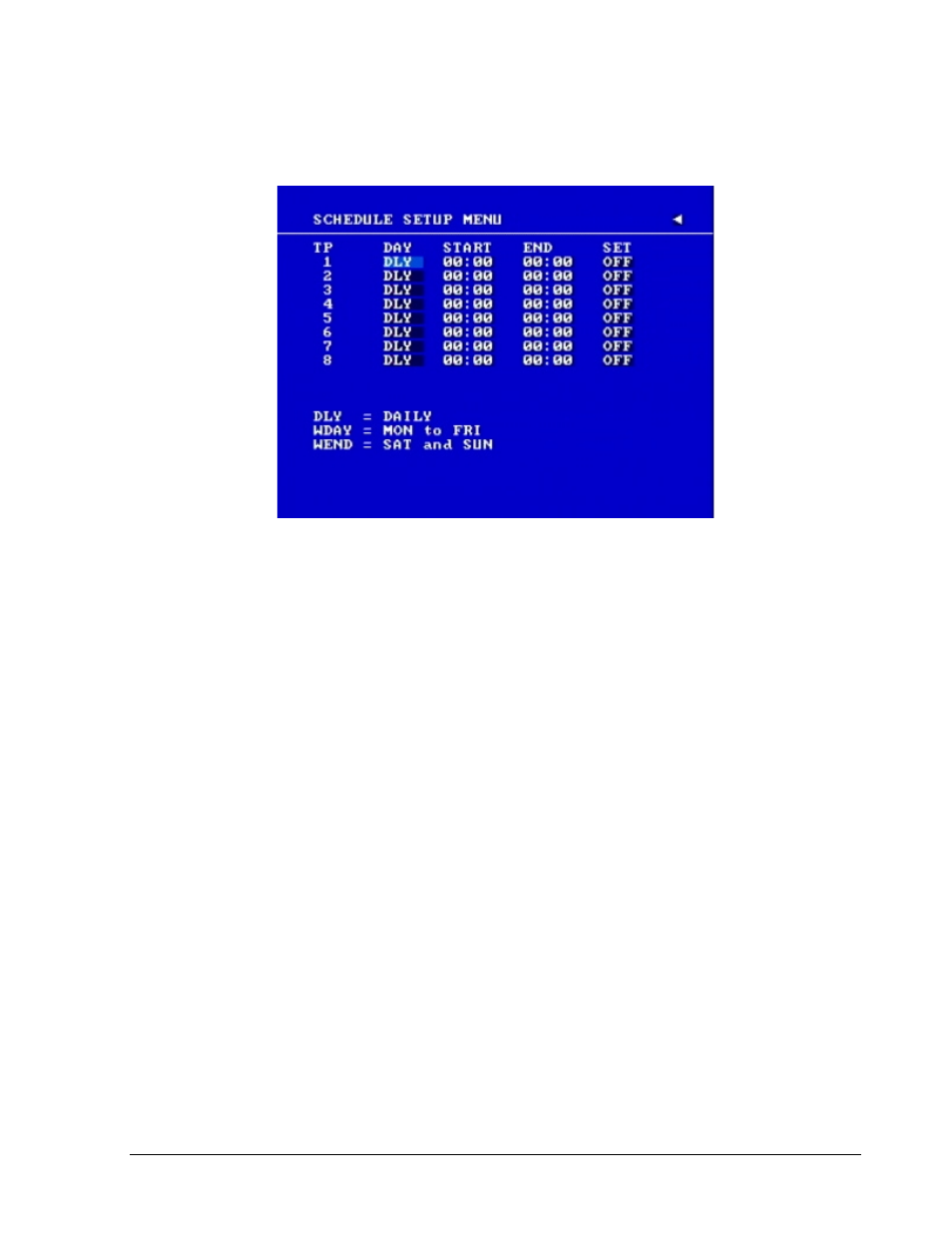 8 schedule setup menu | EverFocus EDSR 110 User Manual | Page 61 / 162