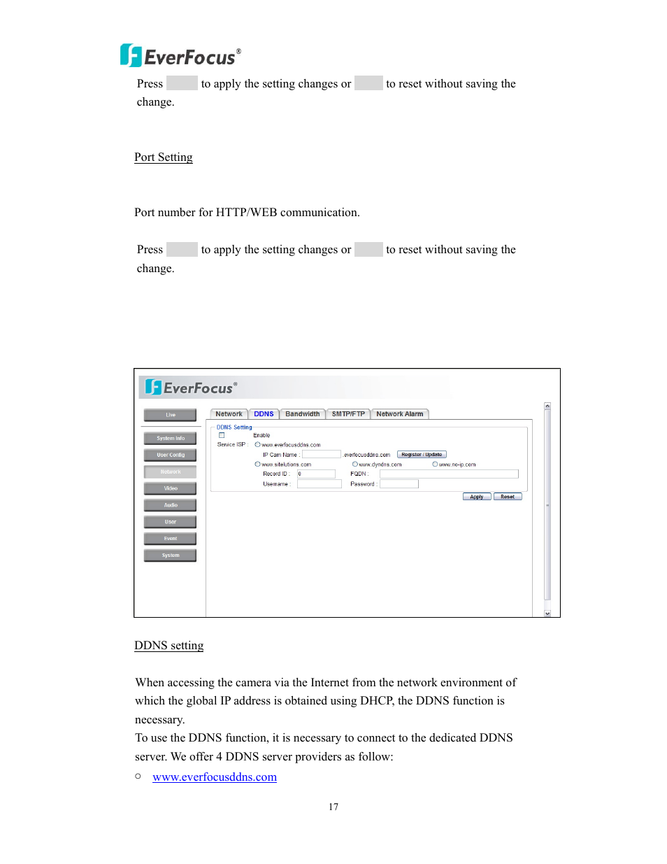 EverFocus EAN900 User Manual | Page 17 / 44