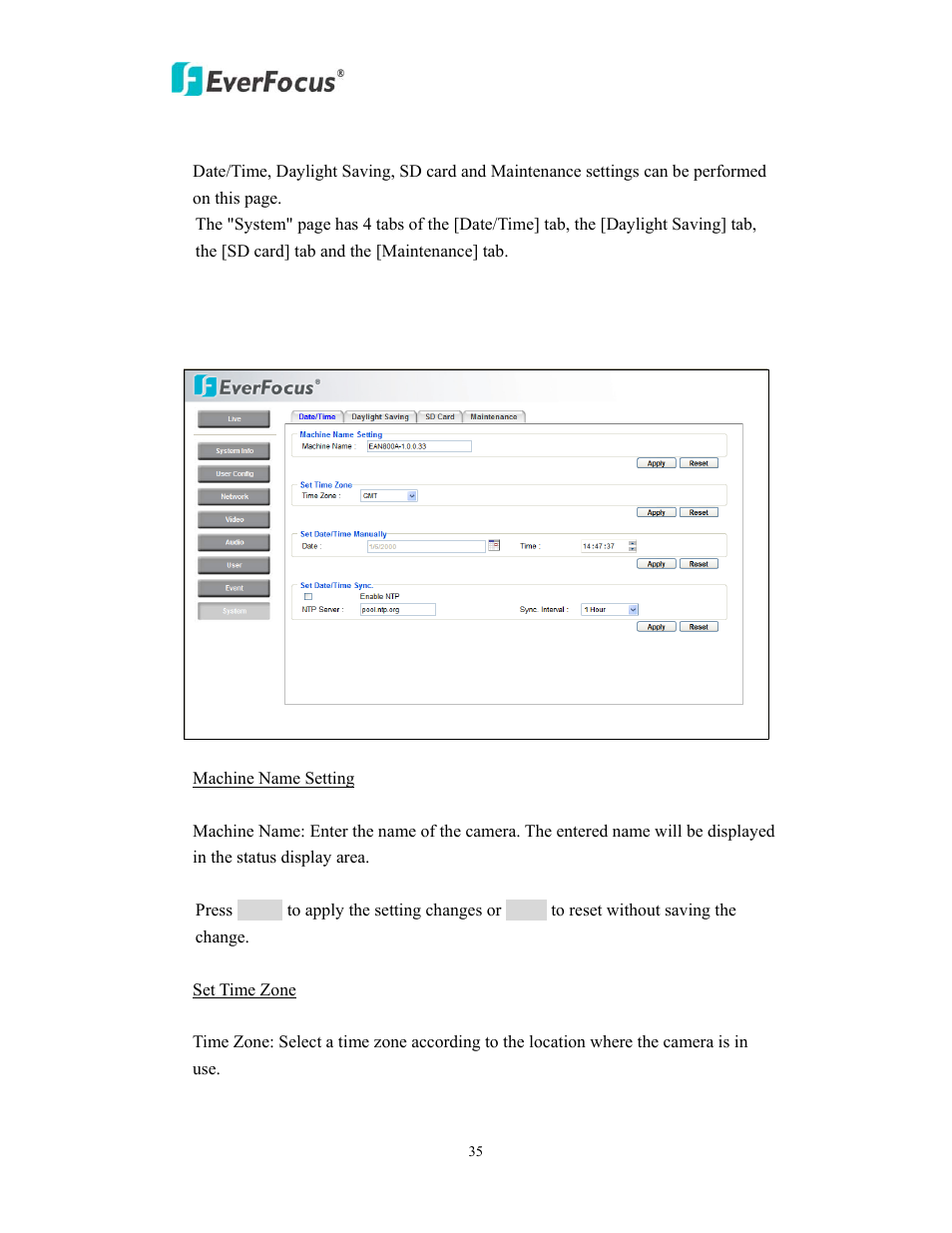 EverFocus EAN900 User Manual | Page 35 / 44