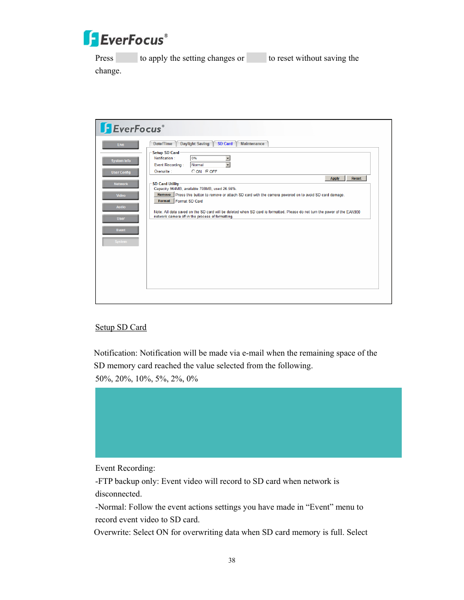 EverFocus EAN900 User Manual | Page 38 / 44