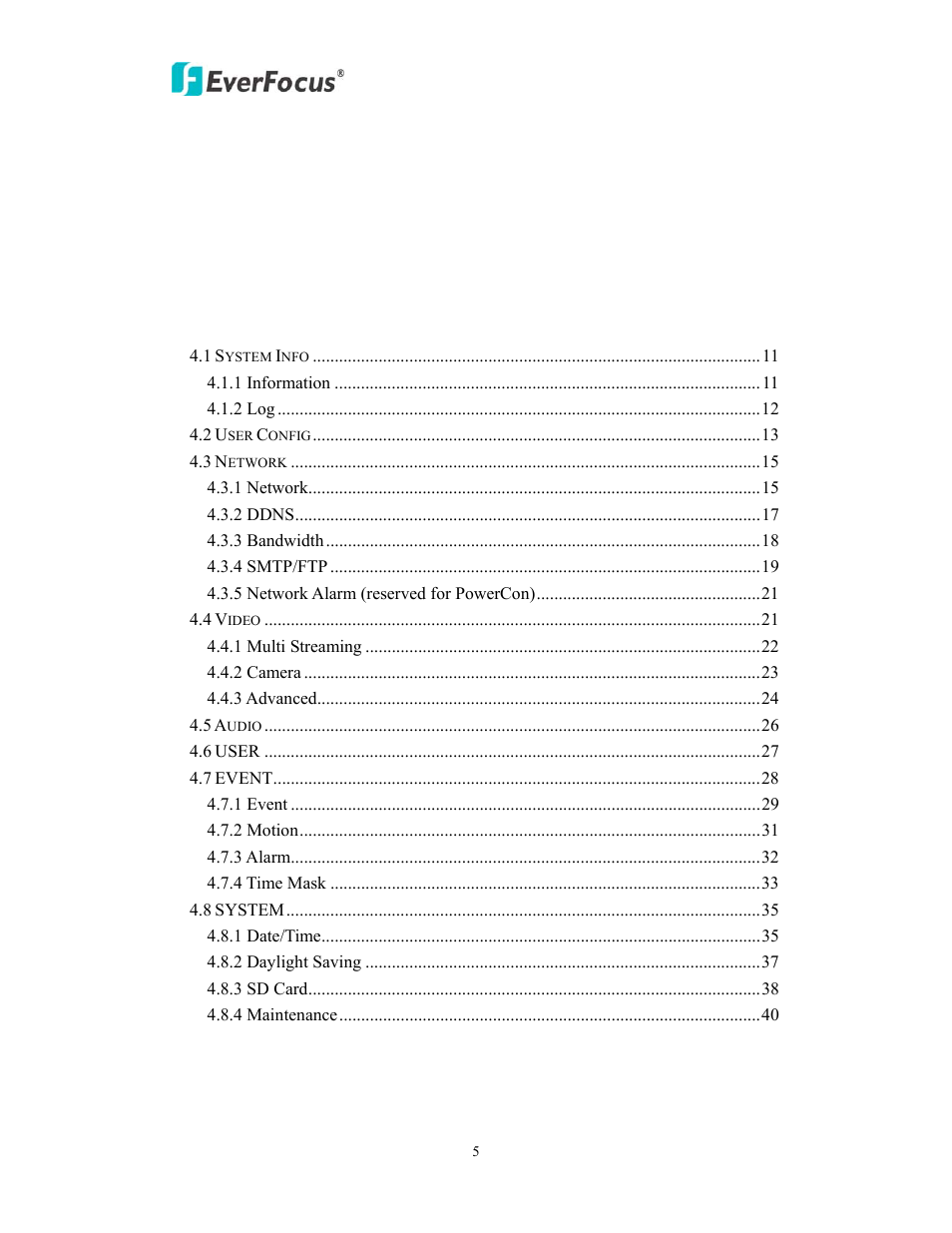 EverFocus EAN900 User Manual | Page 5 / 44