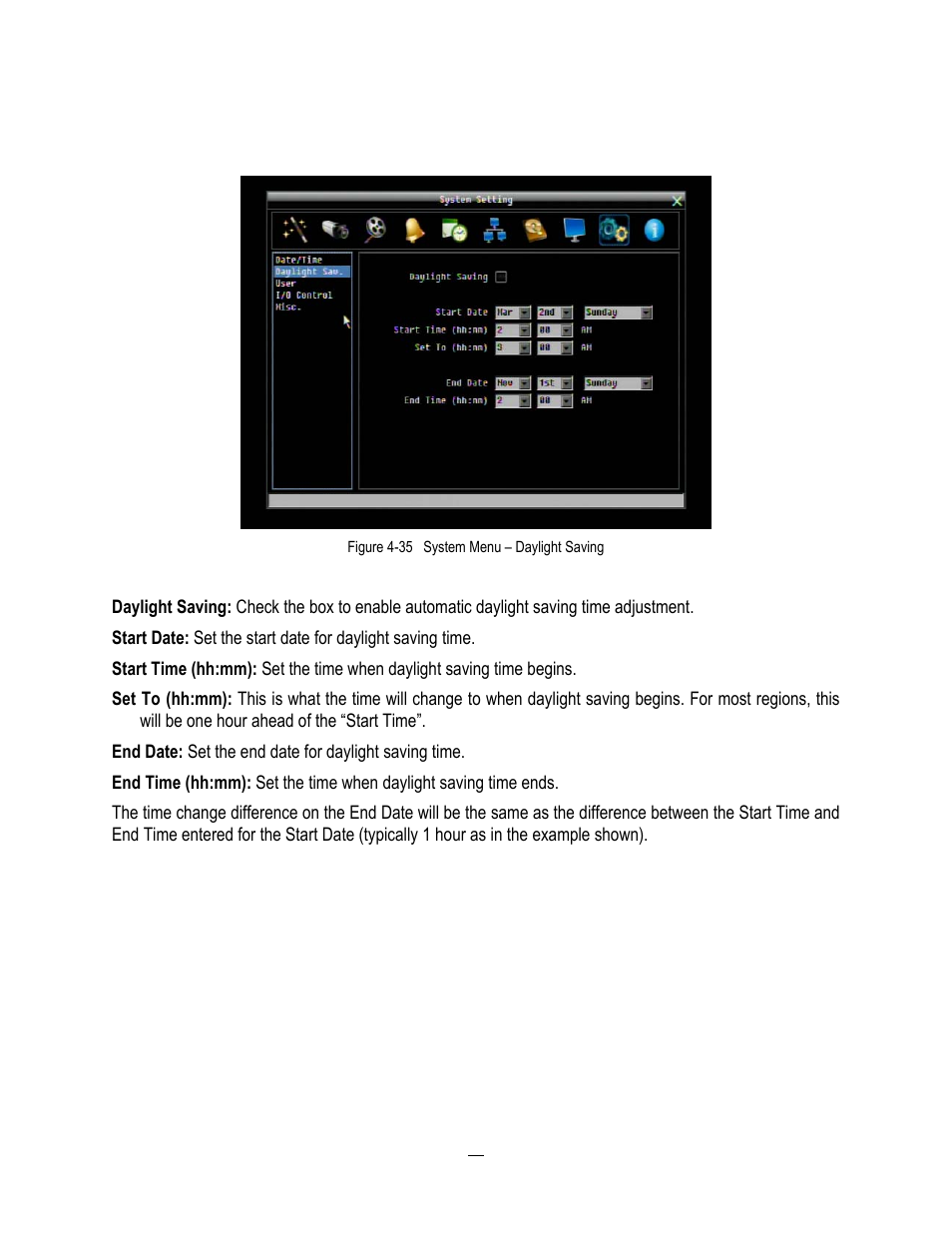 2 daylight saving, Daylight saving | EverFocus ENDEAVOR 22HH1144 User Manual | Page 101 / 149