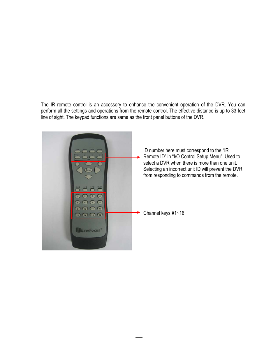 Appendix c: remote control, Appendix | EverFocus ENDEAVOR 22HH1144 User Manual | Page 148 / 149