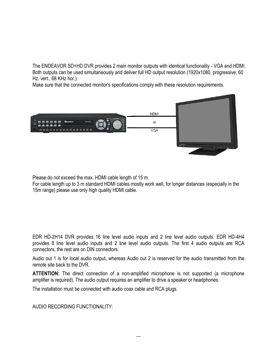 8 monitor installation, 2 audio installation, Monitor installation | 2 audio, Installation | EverFocus ENDEAVOR 22HH1144 User Manual | Page 24 / 149