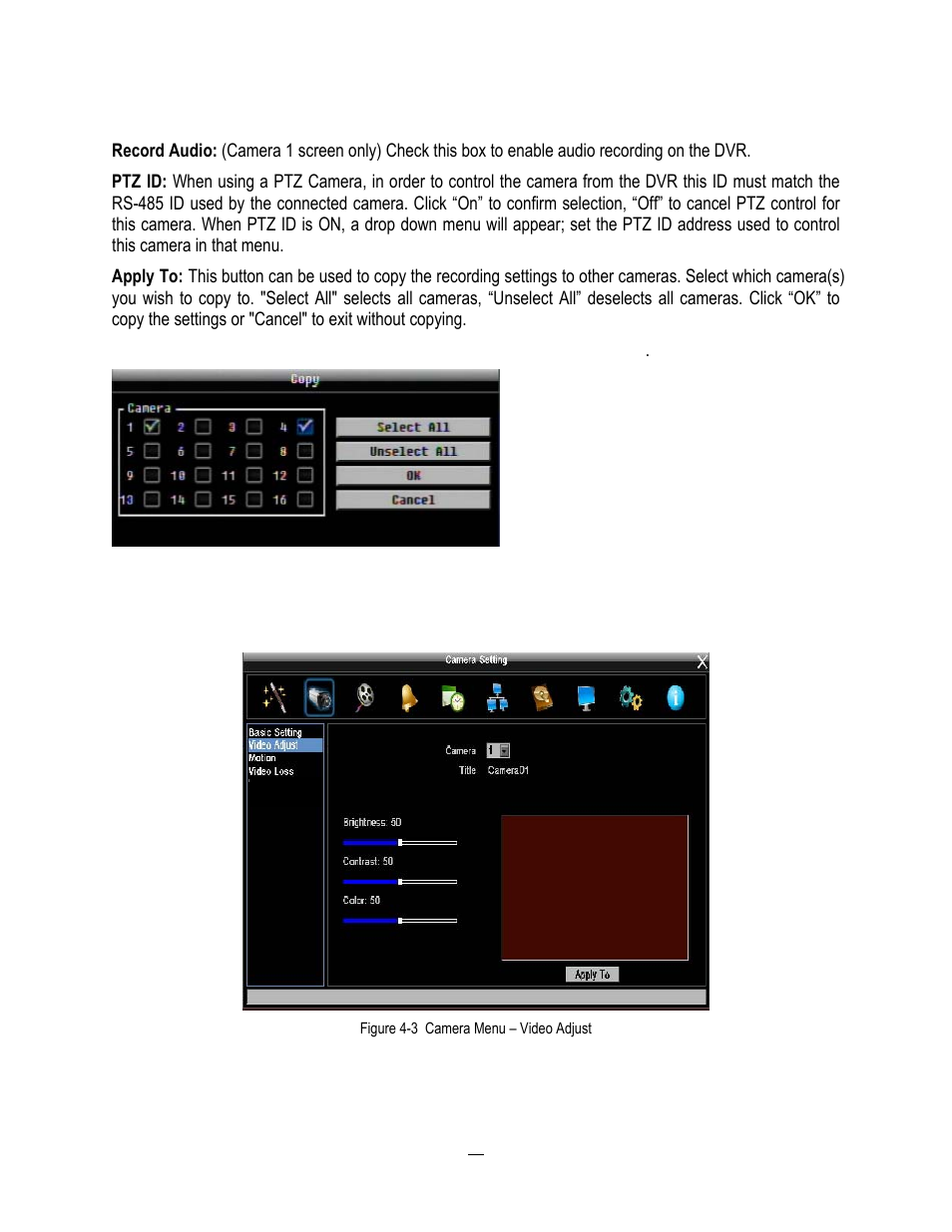 2 video adjust (apply to analog camera only), Video adjust (apply to analog camera only) | EverFocus ENDEAVOR 22HH1144 User Manual | Page 59 / 149