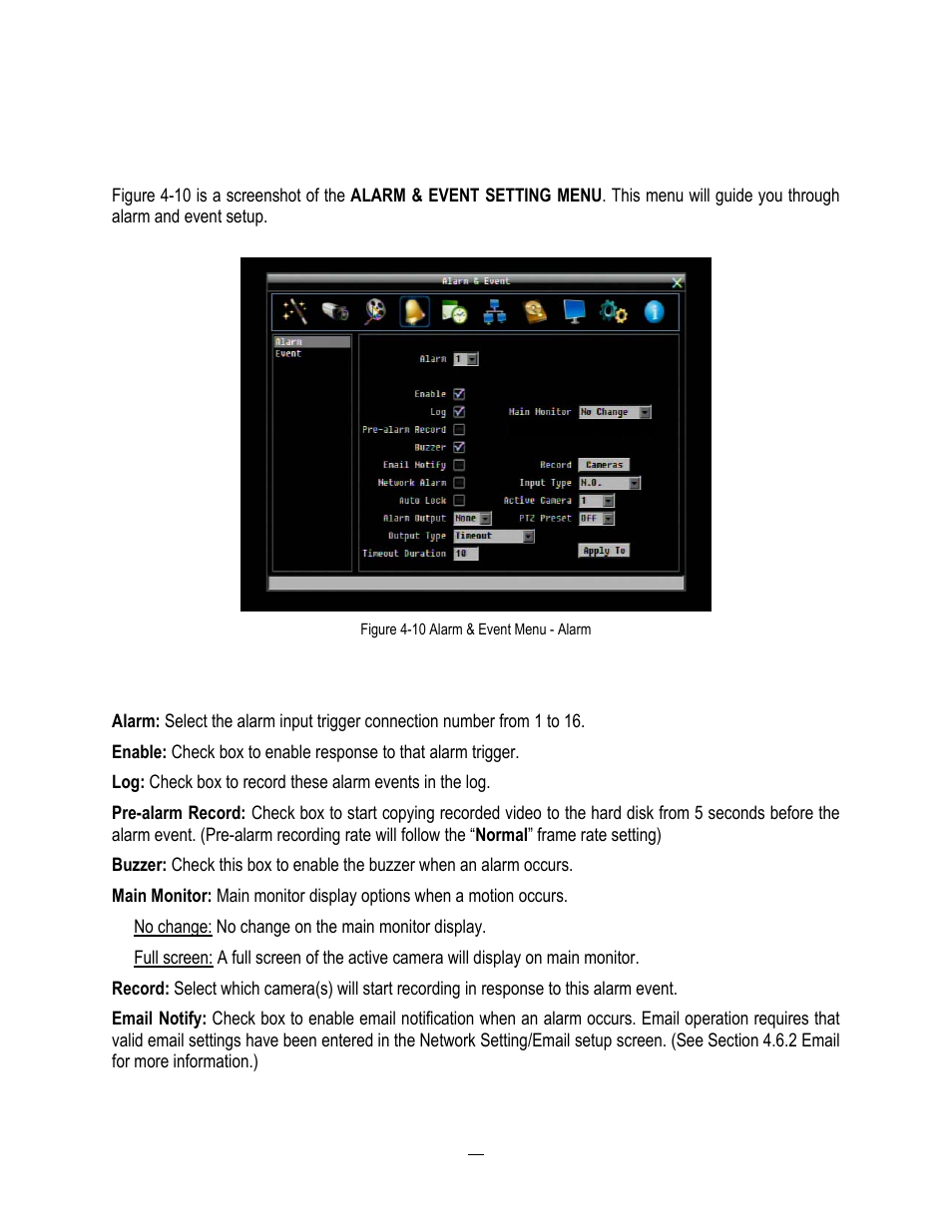 5 alarm & event setting, 1 alarm, Alarm & event setting | Alarm | EverFocus ENDEAVOR 22HH1144 User Manual | Page 68 / 149