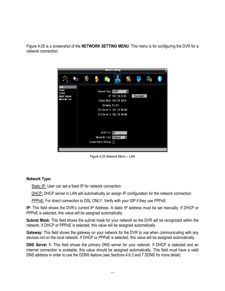 7 network setting, 1 lan, 7 network | Setting | EverFocus ENDEAVOR 22HH1144 User Manual | Page 89 / 149