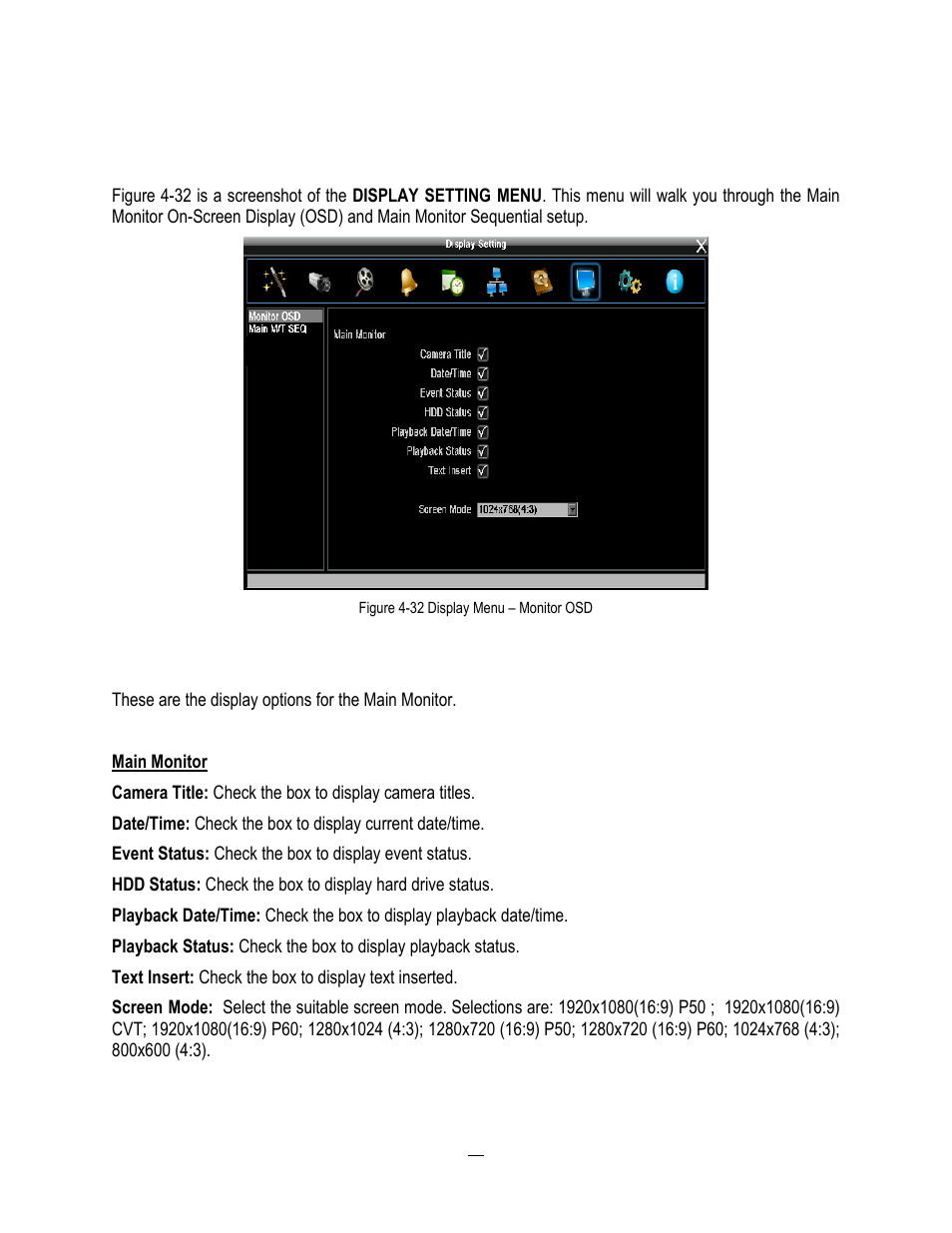 9 display setting, 1 monitor osd, 9 display | Setting, Monitor osd | EverFocus ENDEAVOR 22HH1144 User Manual | Page 98 / 149