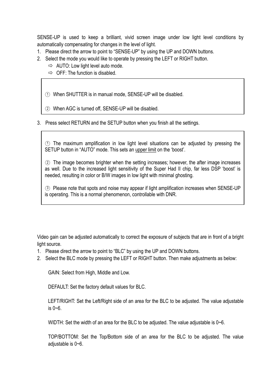 4 sense-up, 5 blc/blc | EverFocus EQ610 User Manual | Page 18 / 26
