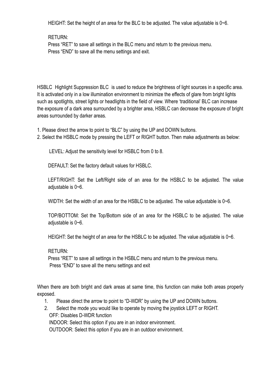 6 blc/hsblc, 7 d-wdr | EverFocus EQ610 User Manual | Page 19 / 26