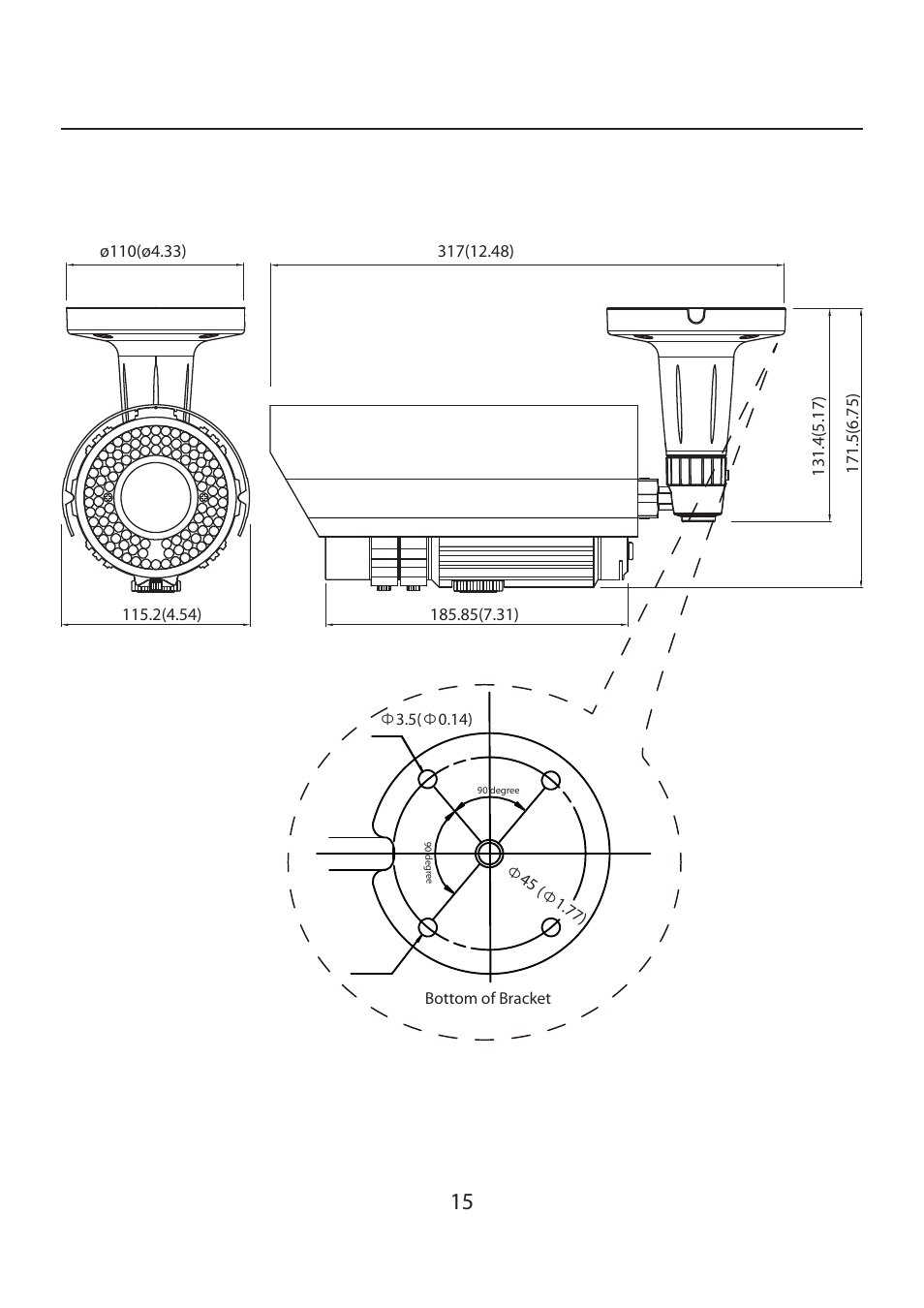 Unit: mm(inch) | EverFocus EZ-PLATECAM2 User Manual | Page 15 / 19