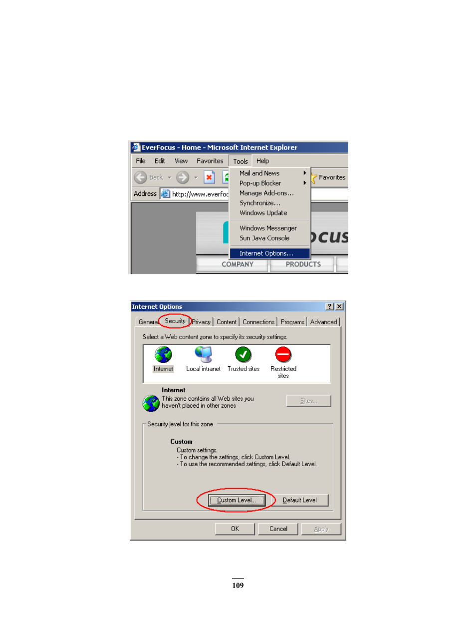 2 enabling activex controls, Enabling activex controls | EverFocus ECOR264-D2 User Manual | Page 117 / 138