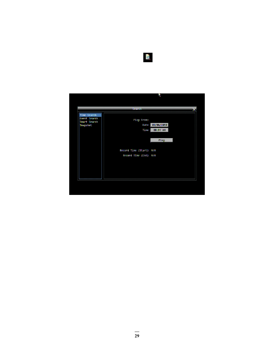 12 search, 1 time search, Time search | EverFocus ECOR264-D2 User Manual | Page 37 / 138