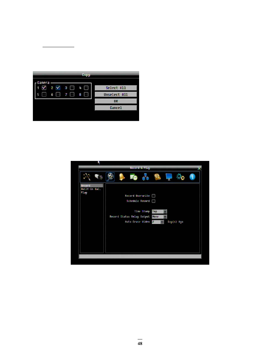 4 record & play setting, 1 record, Record & play setting | Record | EverFocus ECOR264-D2 User Manual | Page 56 / 138