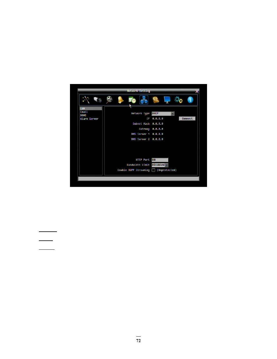 7 network setting, 1 lan, 7 network | Setting | EverFocus ECOR264-D2 User Manual | Page 80 / 138