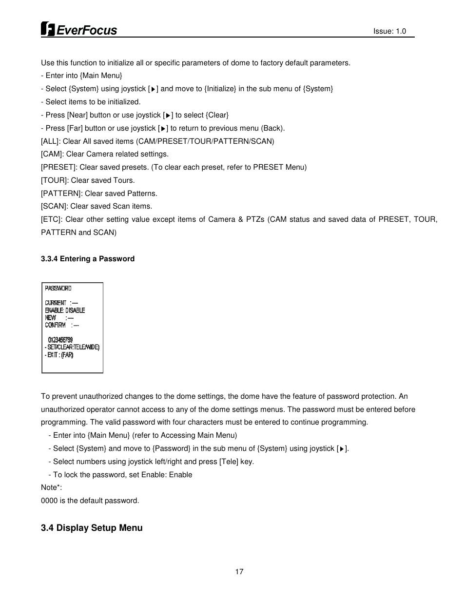 EverFocus HDCCTV 12X IP66 SPEED DOME EPH5212 User Manual | Page 17 / 37